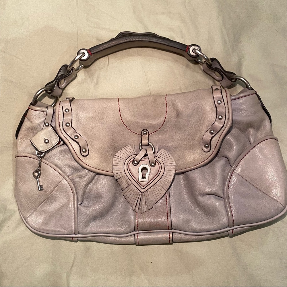 Juicy Couture Vintage Leather Heart Lock Shoulder Bag